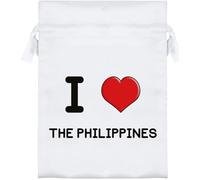 Azeeda 18cm 'I Love The Philippines' Satin Drawstring Bag/Pouch (SB00051363)