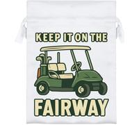 Azeeda 18cm 'Keep it on the Fairway' Satin Drawstring Bag/Pouch (SB00130774)