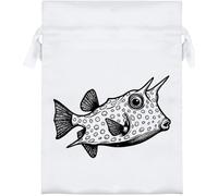 Azeeda 18cm 'Longhorn Cowfish' Satin Drawstring Bag/Pouch (SB00155630)