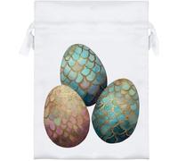 Azeeda 18cm 'Magical Dragon Eggs' Satin Drawstring Bag/Pouch (SB00147262)