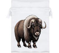 Azeeda 18cm 'Musk Ox' Satin Drawstring Bag/Pouch (SB00149554)