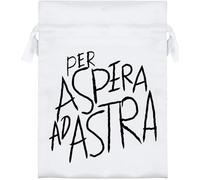 Azeeda 18cm 'Per Aspera ad Astra Motivational Text' Satin Drawstring Bag/Pouch (SB00135842)