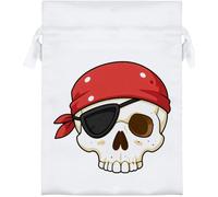 Azeeda 18cm 'Pirate Skull with Eyepatch' Satin Drawstring Bag/Pouch (SB00145238)