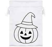 Azeeda 18cm 'Pumpkin with witches hat' Satin Drawstring Bag/Pouch (SB00127558)