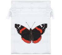 Azeeda 18cm 'Red Admiral Butterfly' Satin Drawstring Bag/Pouch (SB00024119)