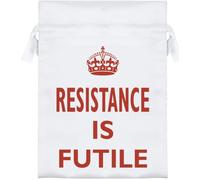 Azeeda 18cm 'Resistance Is Futile' Satin Drawstring Bag/Pouch (SB00149818)