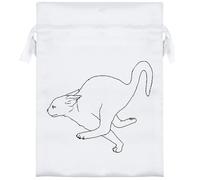 Azeeda 18cm 'Running Scared Cat' Satin Drawstring Bag/Pouch (SB00122598)