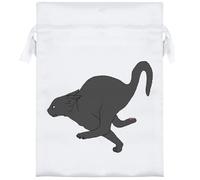 Azeeda 18cm 'Running Scared Cat' Satin Drawstring Bag/Pouch (SB00122602)