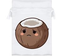 Azeeda 18cm 'Sad Coconut' Satin Drawstring Bag/Pouch (SB00159285)
