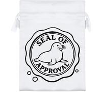 Azeeda 18cm 'Seal of Approval' Satin Drawstring Bag/Pouch (SB00126386)