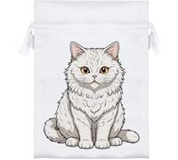 Azeeda 18cm 'Selkirk Rex Cat' Satin Drawstring Bag/Pouch (SB00145102)
