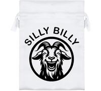 Azeeda 18cm 'Silly Billy Goat' Satin Drawstring Bag/Pouch (SB00139834)