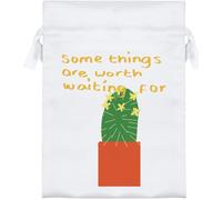 Azeeda 18cm 'Some Things Are Worth Waiting For' Satin Drawstring Bag/Pouch (SB00156958)