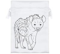 Azeeda 18cm 'Spotted Hyena Prowling' Satin Drawstring Bag/Pouch (SB00122358)