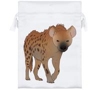 Azeeda 18cm 'Spotted Hyena Prowling' Satin Drawstring Bag/Pouch (SB00122362)