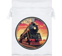 Azeeda 18cm 'Sunset Steam Locomotive' Satin Drawstring Bag/Pouch (SB00138770)