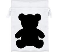 Azeeda 18cm 'Teddy Bear Sitting Silhouette' Satin Drawstring Bag/Pouch (SB00152594)