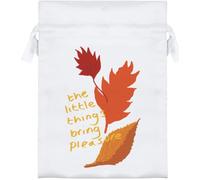 Azeeda 18cm 'The Little Things Bring Pleasure ' Satin Drawstring Bag/Pouch (SB00135182)