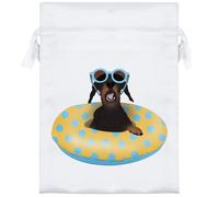 Azeeda 18cm 'Wagging Tails & Sunshine Vibes' Satin Drawstring Bag/Pouch (SB00122390)
