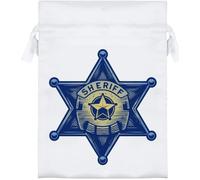 Azeeda 18cm 'Western Style Sheriff Star' Satin Drawstring Bag/Pouch (SB00134806)