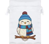 Azeeda 18cm 'Winter Owl' Satin Drawstring Bag/Pouch (SB00154650)