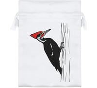 Azeeda 18cm 'Woodpecker On Tree' Satin Drawstring Bag/Pouch (SB00144206)