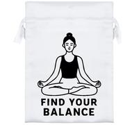 Azeeda 18cm 'Yoga Balance Meditation' Satin Drawstring Bag/Pouch (SB00124674)
