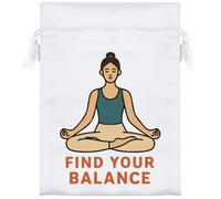 Azeeda 18cm 'Yoga Balance Meditation' Satin Drawstring Bag/Pouch (SB00124678)
