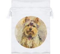 Azeeda 18cm 'Yorkshire Terrier Portrait' Satin Drawstring Bag/Pouch (SB00153138)
