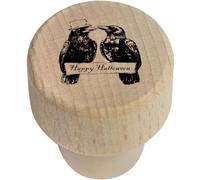 Azeeda 19mm 'Happy Halloween Crows' Wooden Bottle Stopper/Cork (BS00033786)