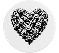 Azeeda 2 x 38mm 'Bike Chain Heart' Small Button Pin Badges (BB00154319)
