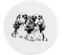 Azeeda 2 x 38mm 'Cavalier King Charles Spaniel Couple Portrait' Small Button Pin Badges (BB00159021)