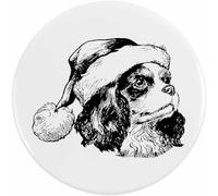 Azeeda 2 x 38mm 'Christmas Cavalier King Charles Spaniel ' Small Button Pin Badges (BB00157928)