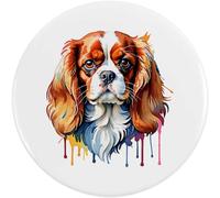 Azeeda 2 x 38mm 'Colourful Cavalier King Charles' Small Button Pin Badges (BB00170812)