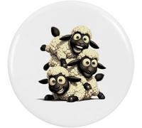 Azeeda 2 x 38mm 'Crazy Sheep Pile Up' Small Button Pin Badges (BB00166106)