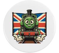 Azeeda 2 x 38mm 'Cute Green Steam Train' Small Button Pin Badges (BB00149073)