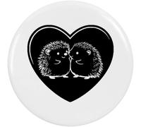 Azeeda 2 x 38mm 'Cute Hedgehog Couple in Heart' Small Button Pin Badges (BB00158744)
