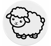 Azeeda 2 x 38mm 'Cute Sheep Standing' Small Button Pin Badges (BB00162871)