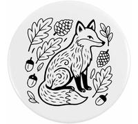 Azeeda 2 x 38mm 'Folk Style Woodland Fox' Small Button Pin Badges (BB00164980)