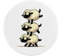 Azeeda 2 x 38mm 'Funny Sheep Gymnastics' Small Button Pin Badges (BB00166133)
