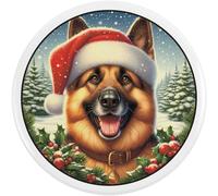 Azeeda 2 x 38mm 'German Shepherd Dog Wearing Santa Hat' Small Button Pin Badges (BB00154549)
