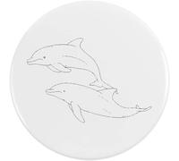 Azeeda 2 x 38mm 'Graceful Pair of Dolphins' Small Button Pin Badges (BB00145513)