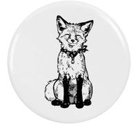 Azeeda 2 x 38mm 'Happy Smiling Fox Sitting' Small Button Pin Badges (BB00162955)