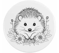 Azeeda 2 x 38mm 'Hedgehog & Flowers' Small Button Pin Badges (BB00164650)