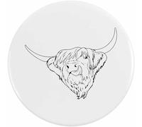Azeeda 2 x 38mm 'Highland Cow Head' Small Button Pin Badges (BB00087619)