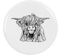 Azeeda 2 x 38mm 'Highland Cow Line Drawing' Small Button Pin Badges (BB00153491)