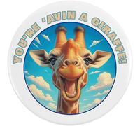 Azeeda 2 x 38mm 'Laughing Giraffe' Small Button Pin Badges (BB00152717)