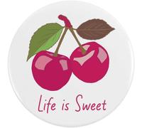 Azeeda 2 x 38mm 'Life is Sweet Cherries ' Small Button Pin Badges (BB00149540)