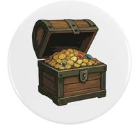 Azeeda 2 x 38mm 'Open Pirate Treasure Chest Full Of Gold' Small Button Pin Badges (BB00154061)