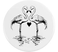 Azeeda 2 x 38mm 'Pair of Flamingos with Heart' Small Button Pin Badges (BB00146886)